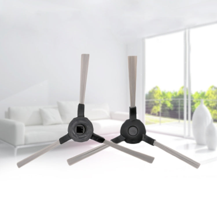 Robot vacuum side brush set with 2 brushes, gray hubs, and white bristles