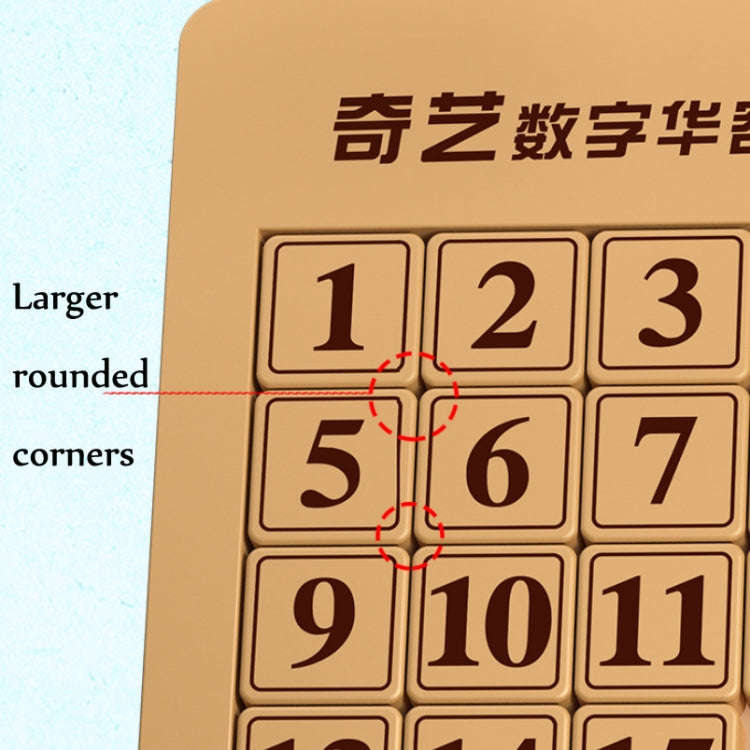 Close-up of beige magnetic puzzle tiles highlighting larger rounded corners