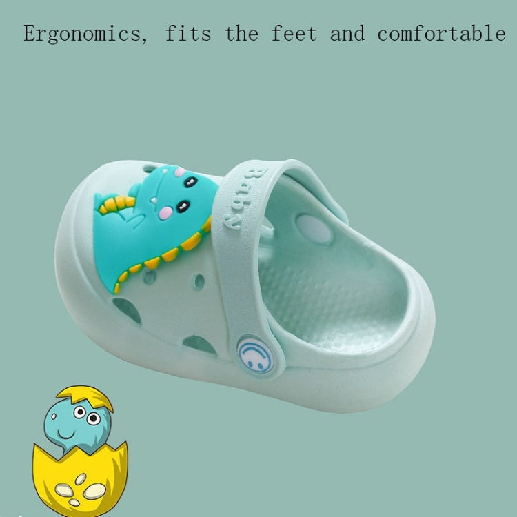 Children’s non-slip soft slippers with blue cartoon front panel and molded sole