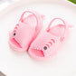 Children's pink shark EVA slippers with open-toe slip-on and molded shark face