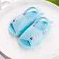 Children's light blue shark EVA slippers with non-slip soles and open-toe design