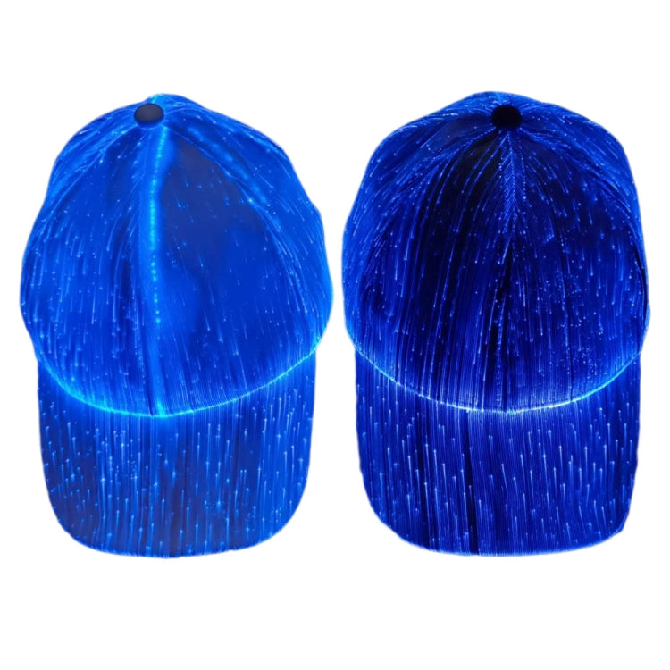 LED fiber optic luminous caps, blue light, two matching hats