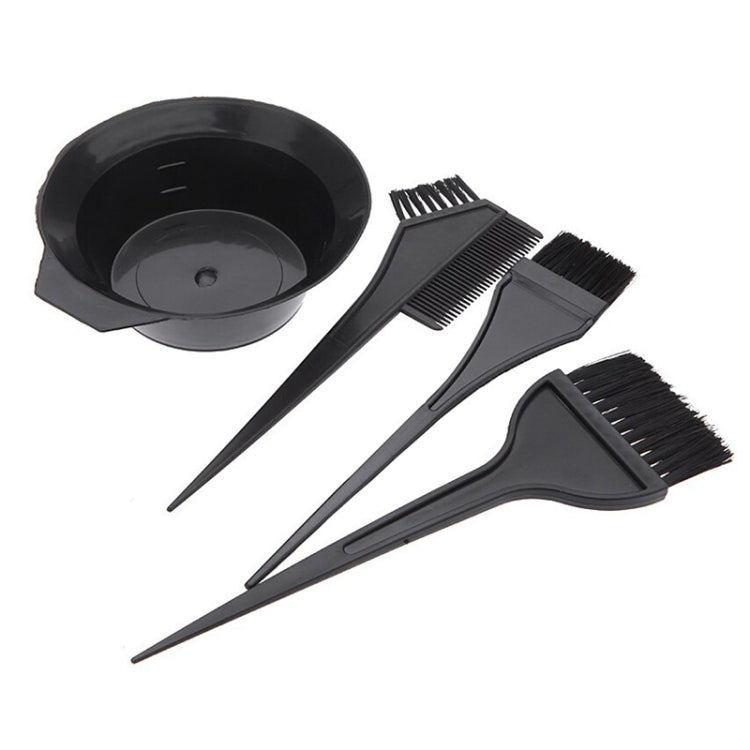 Hair dye brush, two combs, and mixing bowl set for salon application