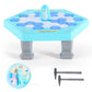 Blue penguin desktop interactive game table with hexagon board, penguin figure, and divider bars