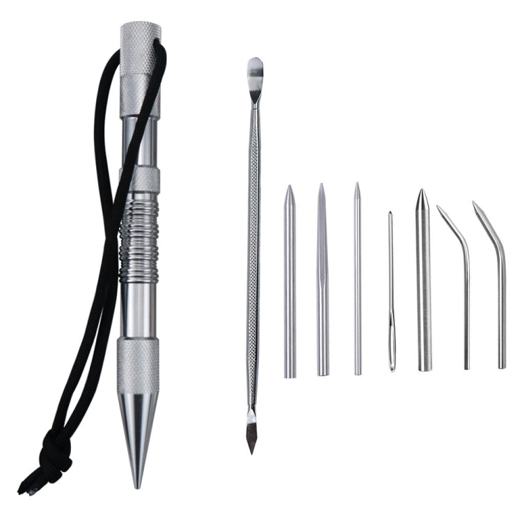 Marlin spike rope needle bracelet DIY weaving tool set with black and silver needles