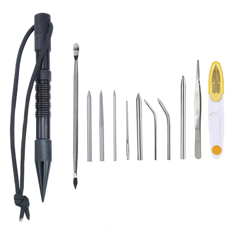 Marlin spike rope needle bracelet DIY weaving tool set with dark navy and silver needles