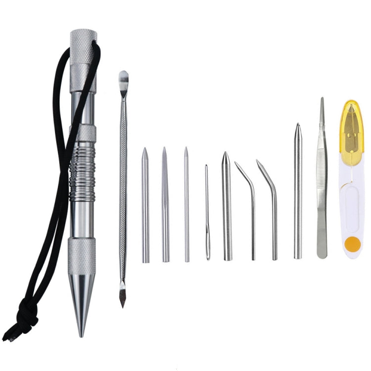 Marlin spike rope needle bracelet DIY weaving tool set with silver needles