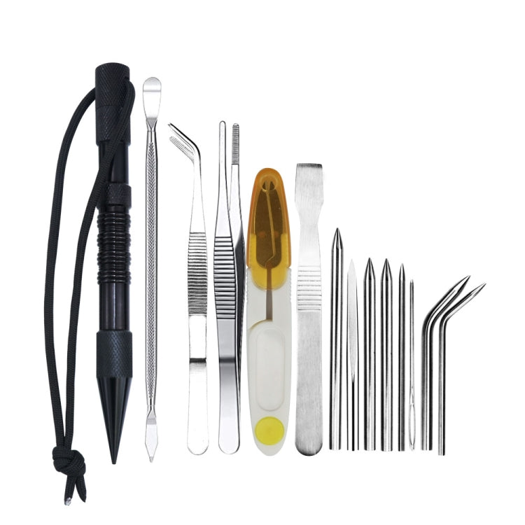 Marlin spike rope needle bracelet DIY weaving tool set with black and silver needles