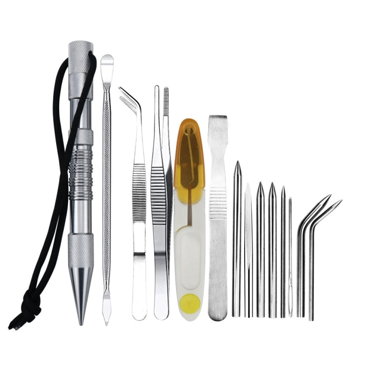 Marlin spike rope needle bracelet DIY weaving tool set with silver and mixed metal tools