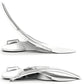 White golf putting trainer with twin folded ramps and curved putting track