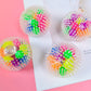 Set of TPR vent ball decompression toys: translucent spiky balls with multicolor beads