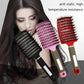 Curved hair brush combs for styling: black and pink bristle heads with textured handles