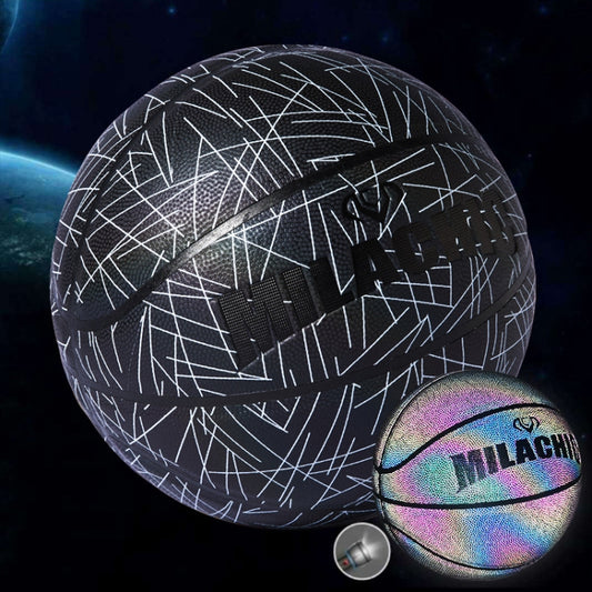 MILACHIC Number 7 Rainbow Reflective Cool Basketball, Gray 6736, Stripe 6734, Spider Pattern 6735
