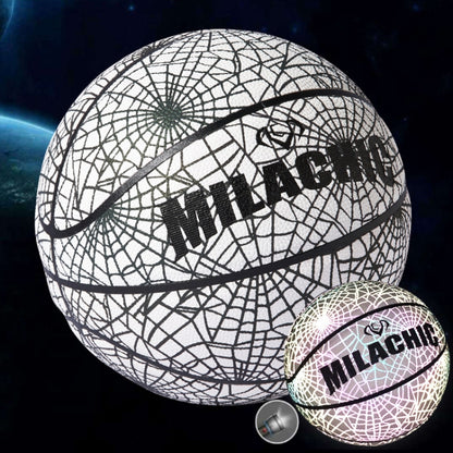MILACHIC Number 7 Rainbow Reflective Cool Basketball, Gray 6736, Stripe 6734, Spider Pattern 6735