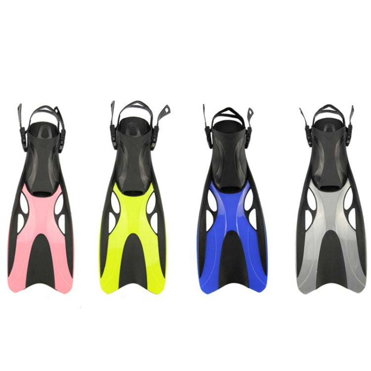 Adjustable swimming diving fins, assorted colors with adjustable heel straps (set of 4)
