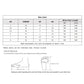 Shoe size chart for platform canvas slip-ons with US, UK, EU, and inner length