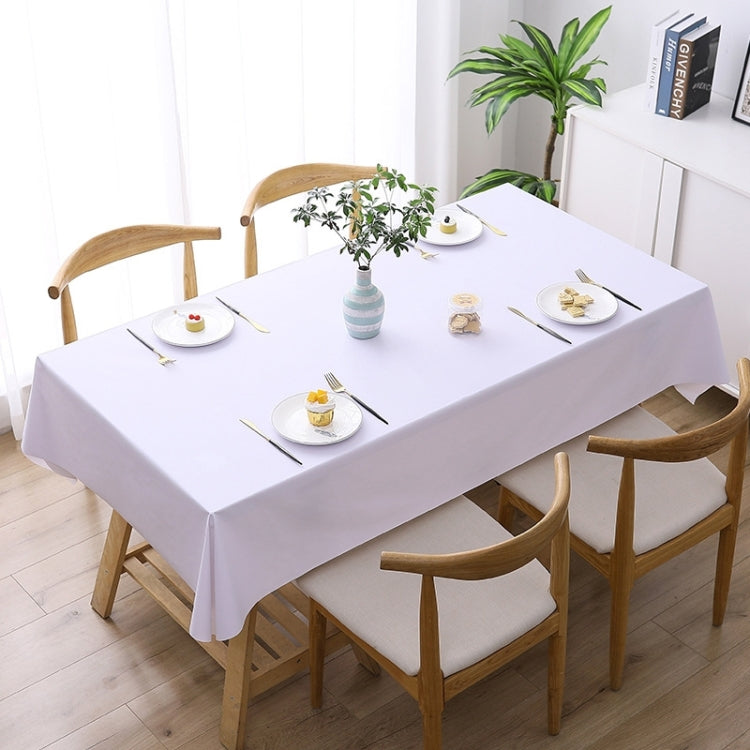 Pure white PVC waterproof disposable tablecloth, square table covering