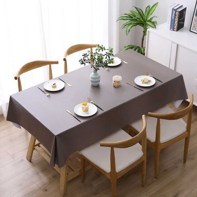 PVC waterproof disposable tablecloth in dark gray, rectangular table covering