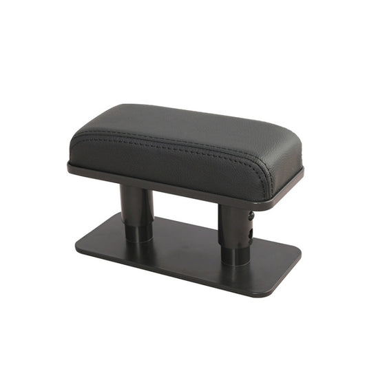Dark gray PU leather center armrest pad with black base and rounded top