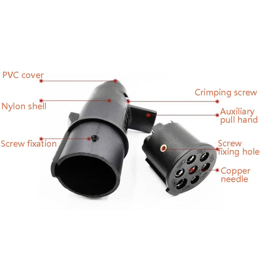 VP270ES 24V 7P Socket Trailer Signal Transmission Connector EU Plug, VP270ES