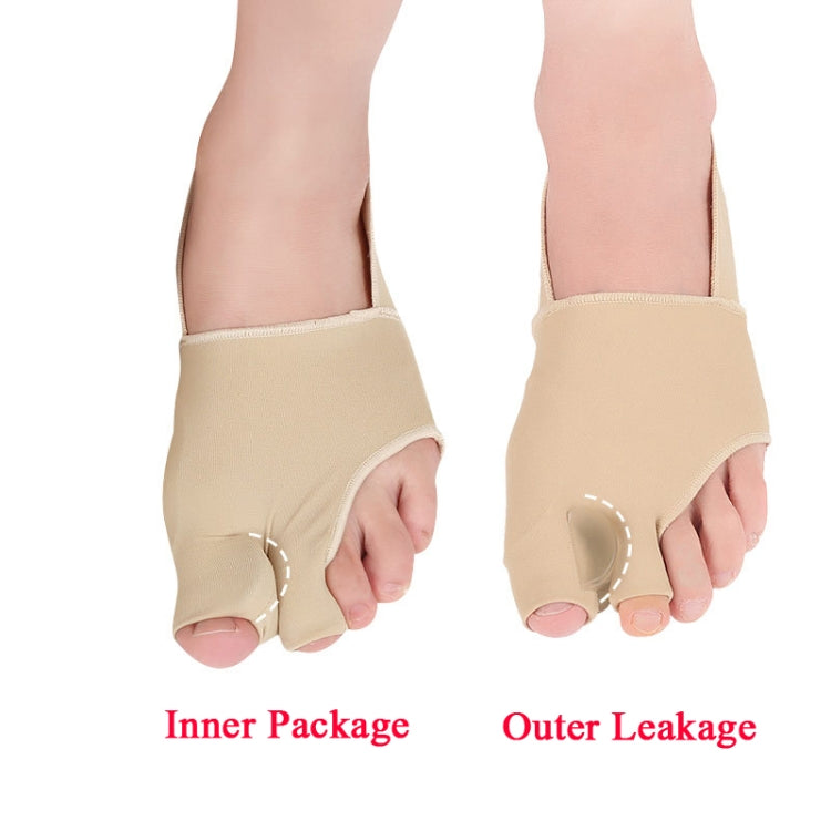 Beige toe separator foot cover showing inner and outer leakage zones.