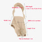 Beige split-toe guard foot cover with strap and size measurement diagram.