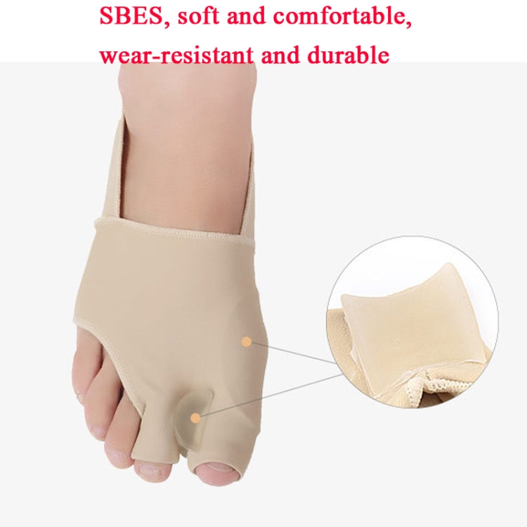 Beige toe separator foot cover with breathable padded flap under the big toe.