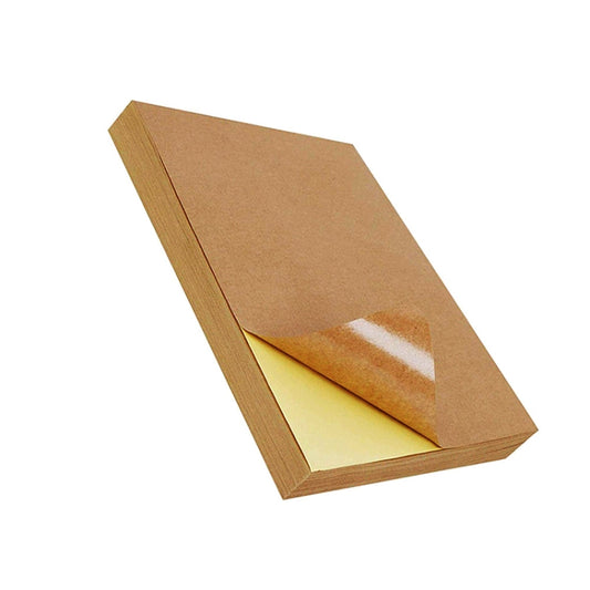 GYNP8081 100 PCS Laser Inkjet Mark Sticker A4 Kraft Paper Self-Adhesive Printing Paper, Dark, Light, Matte, Glossy