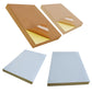 Kraft self-adhesive label sheets in dark and light tones, backing exposed