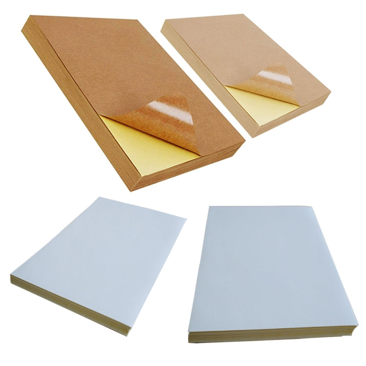 Kraft self-adhesive label sheets in dark and light tones, backing exposed