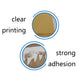 Self-adhesive kraft sticker paper with clear, strong-adhesion coating on surface
