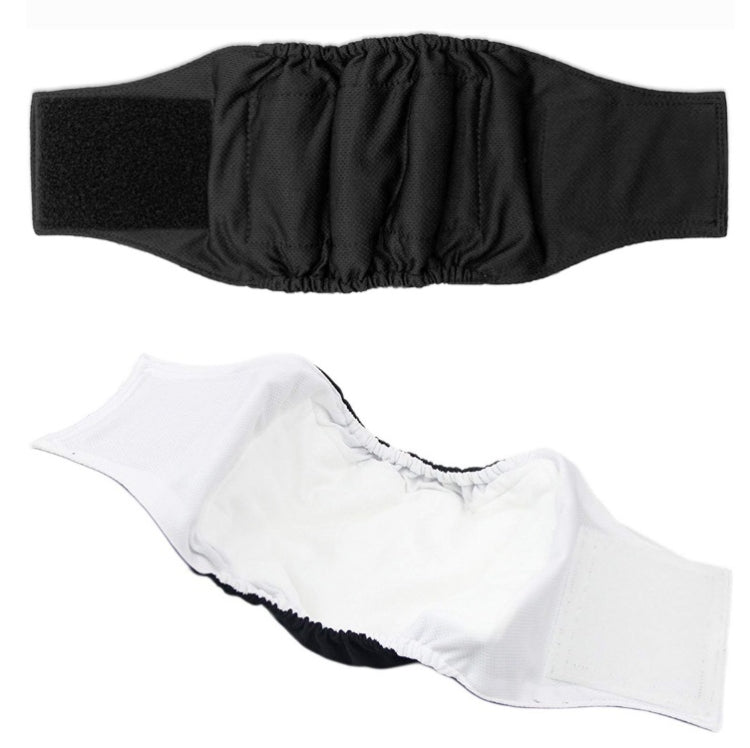 Male dog sanitary belt pants with elastic waistband, black and white color options