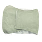 Light green dog belly wrap pants with front rectangular access patch and elastic hems