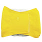 Yellow pet belly belt pants with teardrop front patch and reinforced stitched edges