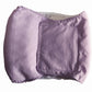 Lavender dog belly wrap pants with stitched rectangular access patch