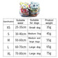 Size chart for dog physiological pants, XS–XL waist and product weight ranges