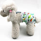Dog anti-harassment physiological pants, white colorful dinosaur print with gray trim