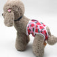 Dog anti-harassment physiological pants, red strawberry print with white trim