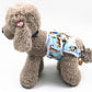 Dog anti-harassment physiological pants, light blue tiger print with gray trim