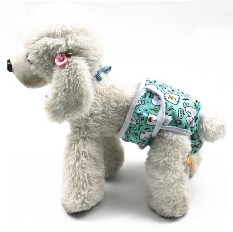 Green cartoon dog anti-harassment pants with elastic waistband and leg openings
