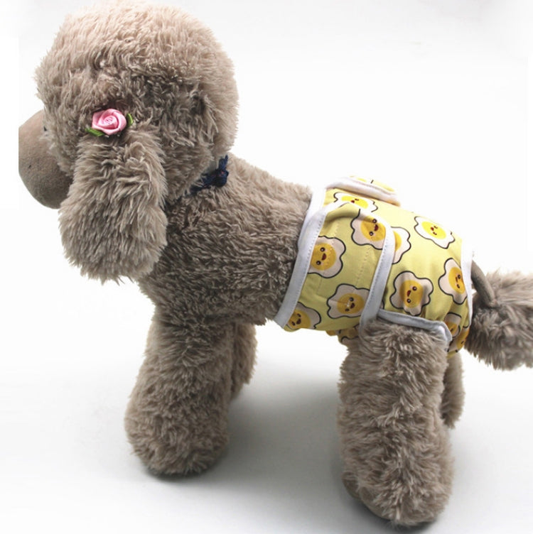 Cartoon bear print dog diaper pants with adjustable side and leg straps