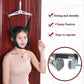 Door-hanging cervical traction sling mounted on a door, with green head support