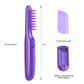 Purple electric rotating comb with power switch and AAA battery compartment
