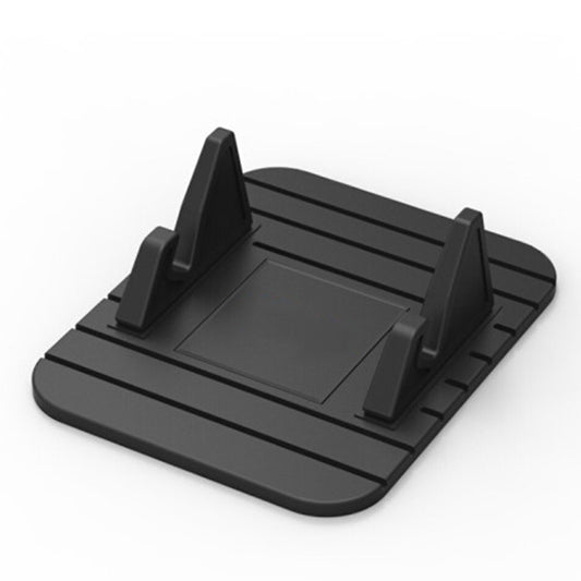 Black mini car phone bracket with two adjustable silicone supports