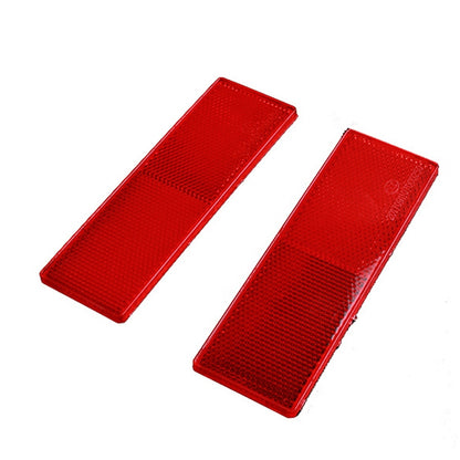 Red rectangular reflective car body strip stickers, two pieces