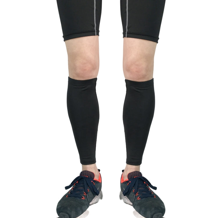 Black ankle-length compression calf sleeves, breathable athletic protective pair