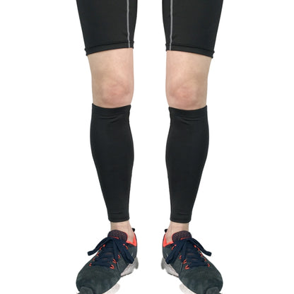 Black ankle-length compression calf sleeves, breathable athletic protective pair