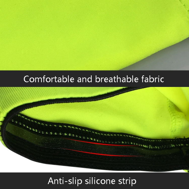 Fluorescent green compression calf sleeve with anti-slip silicone grip strip