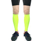 Fluorescent green ankle-length compression calf sleeves, breathable protective pair