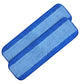 Set of blue microfiber flat mop pads with darker blue border stripes.